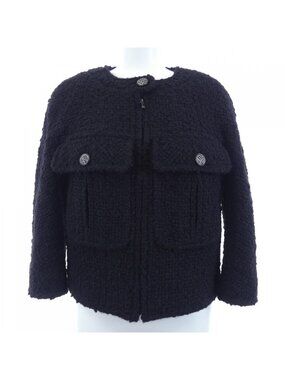Chanel Collarless Jacket Black